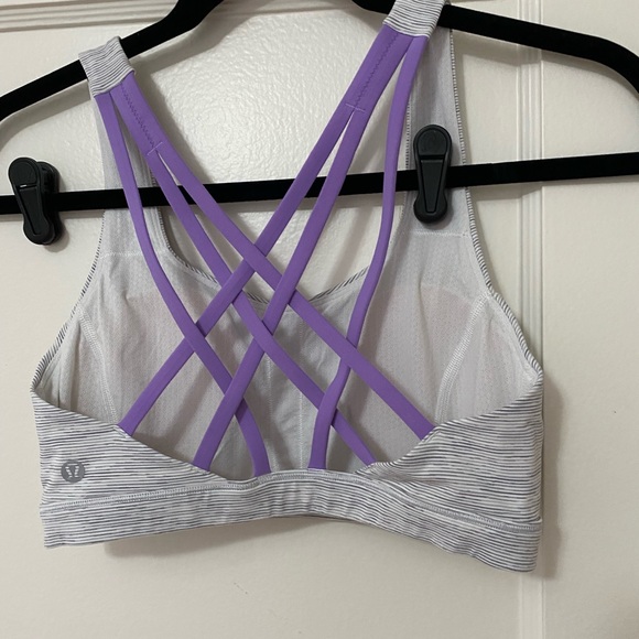 Lululemon free to be serene gray/white/purple bra size 4 - Picture 2 of 6
